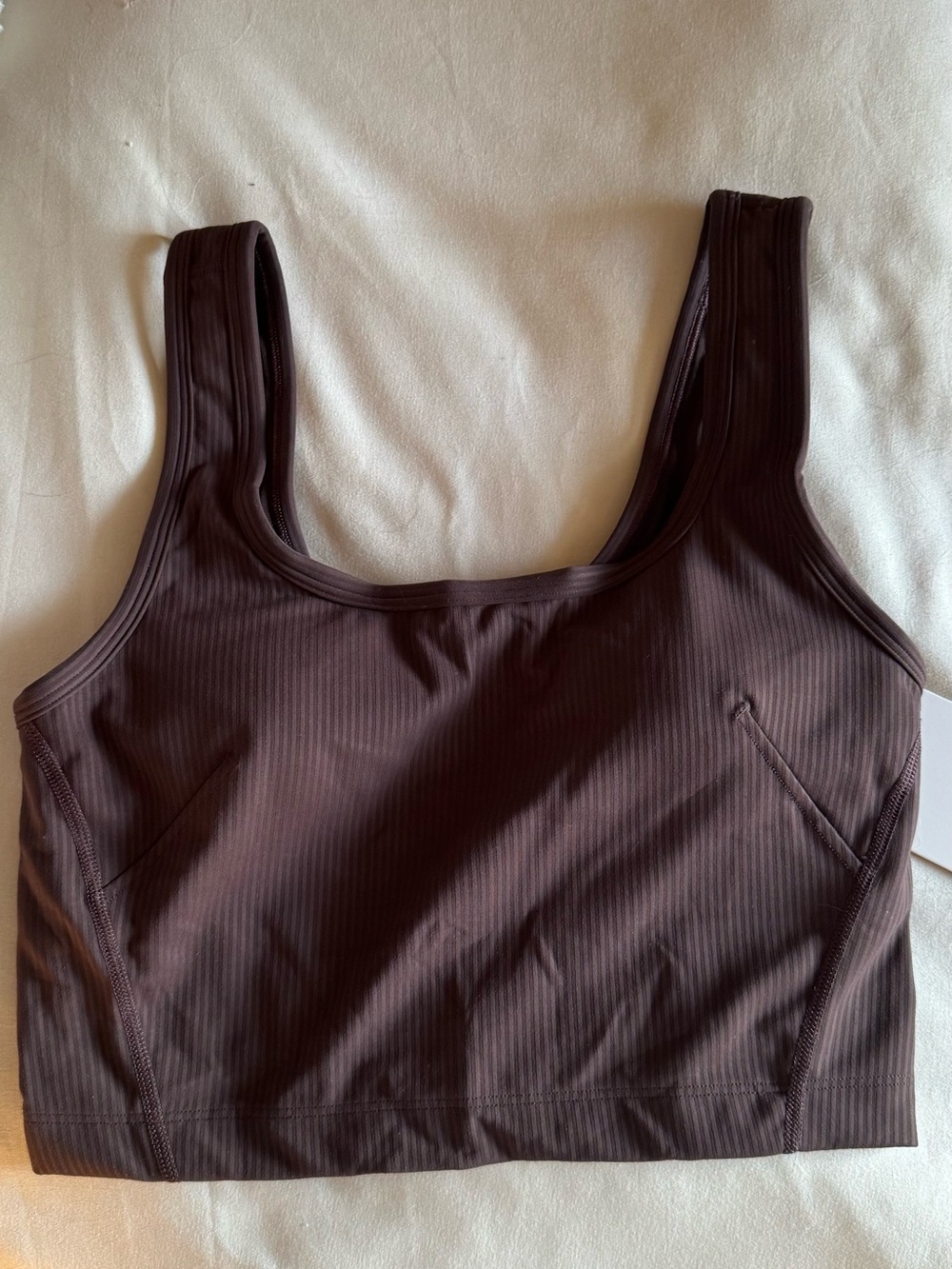 lululemon athletica Ribbed Crop Sports Bra in espresso
